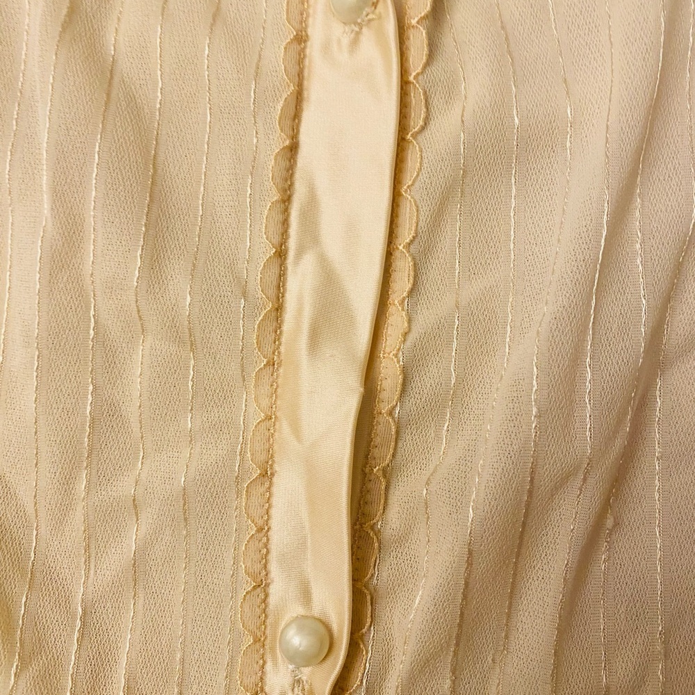 Vintage 70s Bloomer Pajama Set SMALL Ivory - Picture 4 of 12